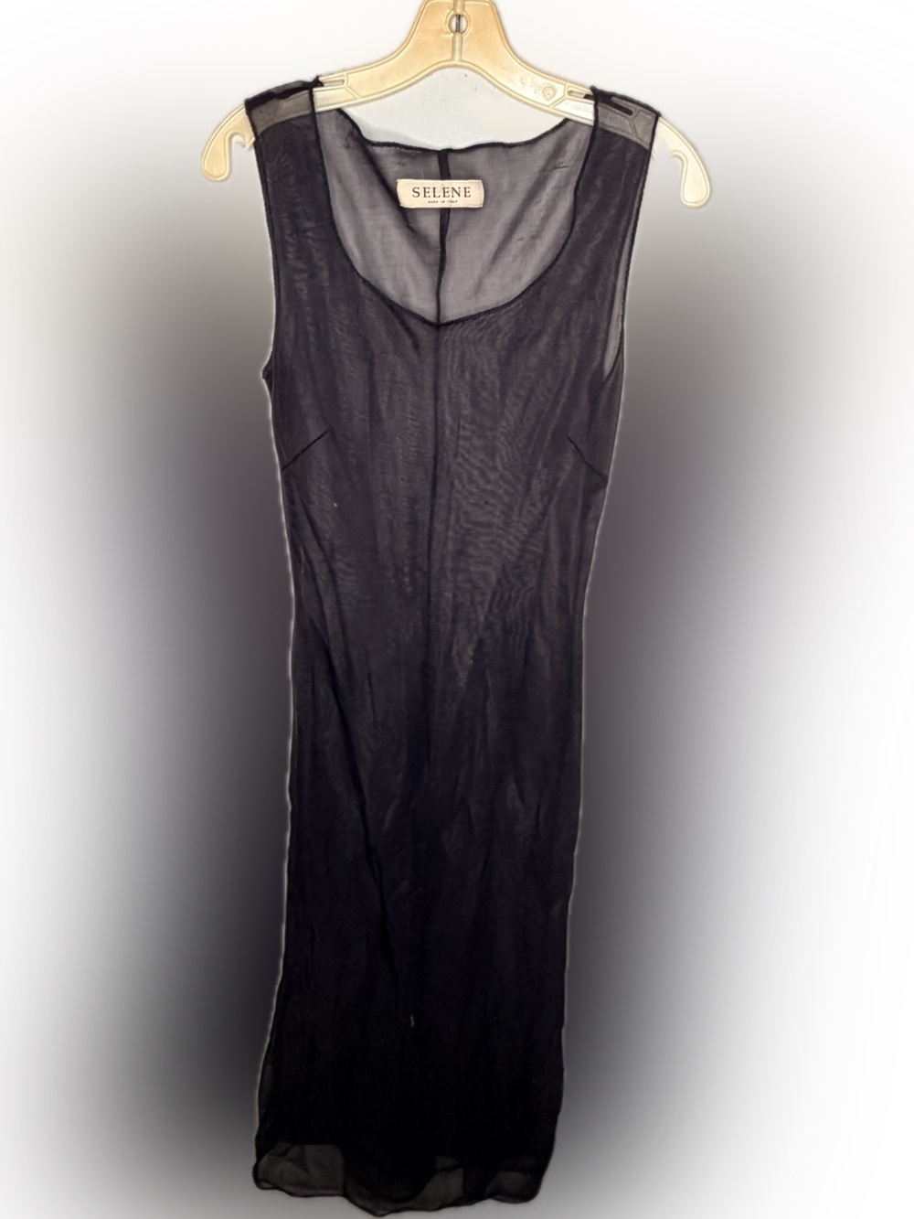 Selene Made in Italy Sheer Black Dress